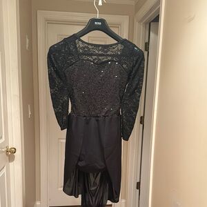 Elegant Black Lace Kids Dance Costume